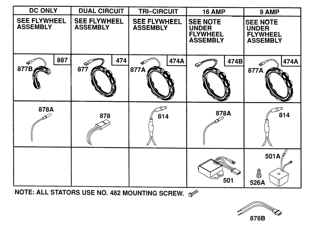 Alternator Chart Diagram and Parts List for 402777-1273-XX  Briggs and Stratton Engine
